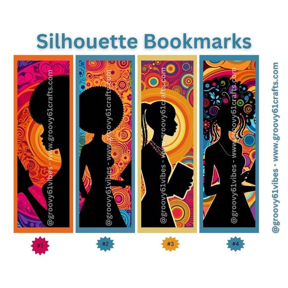 Groovy Reader Bookmark – Vintage Silhouettes for Women Who Love to Read (1-4) - Picture 1 of 5